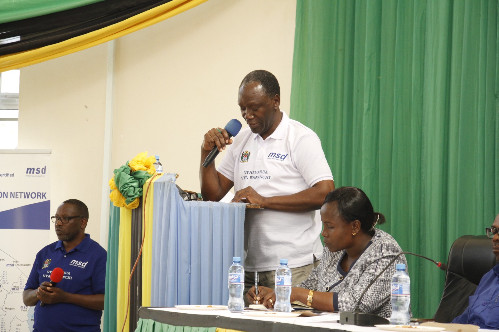 MSD Tabora Zone Manager, Adonizedeck Tefurukwa Delivering a Speech During the Launch of the Net Distribution Campaign at the Household Level in Tabora Region
