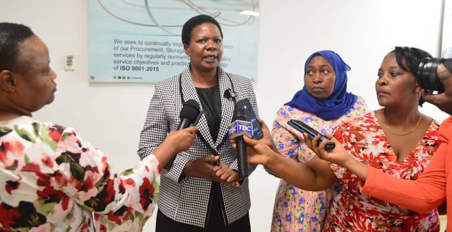 Dar es Salaam Regional MSD Manager Explaining the Matter to the Press After the End of the Parliamentary Standing Committee Visit